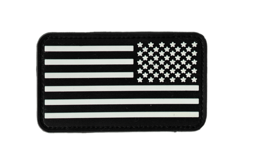 3 Inch PVC Velcro Black American Flag Right Stars Hook and Loop Glow Flag  Patch | ONE SHEAR®