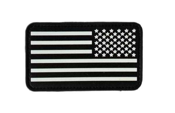 3 Inch PVC Velcro Black American Flag Right Stars Hook and Loop Glow Flag  Patch | ONE SHEAR®