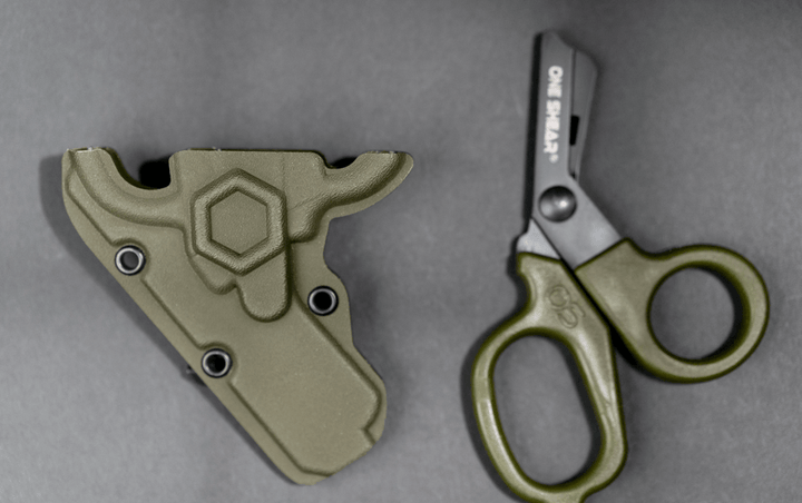 OLIVE DRAB ONE SHEAR KYDEX HOLSTER and SHEAR
