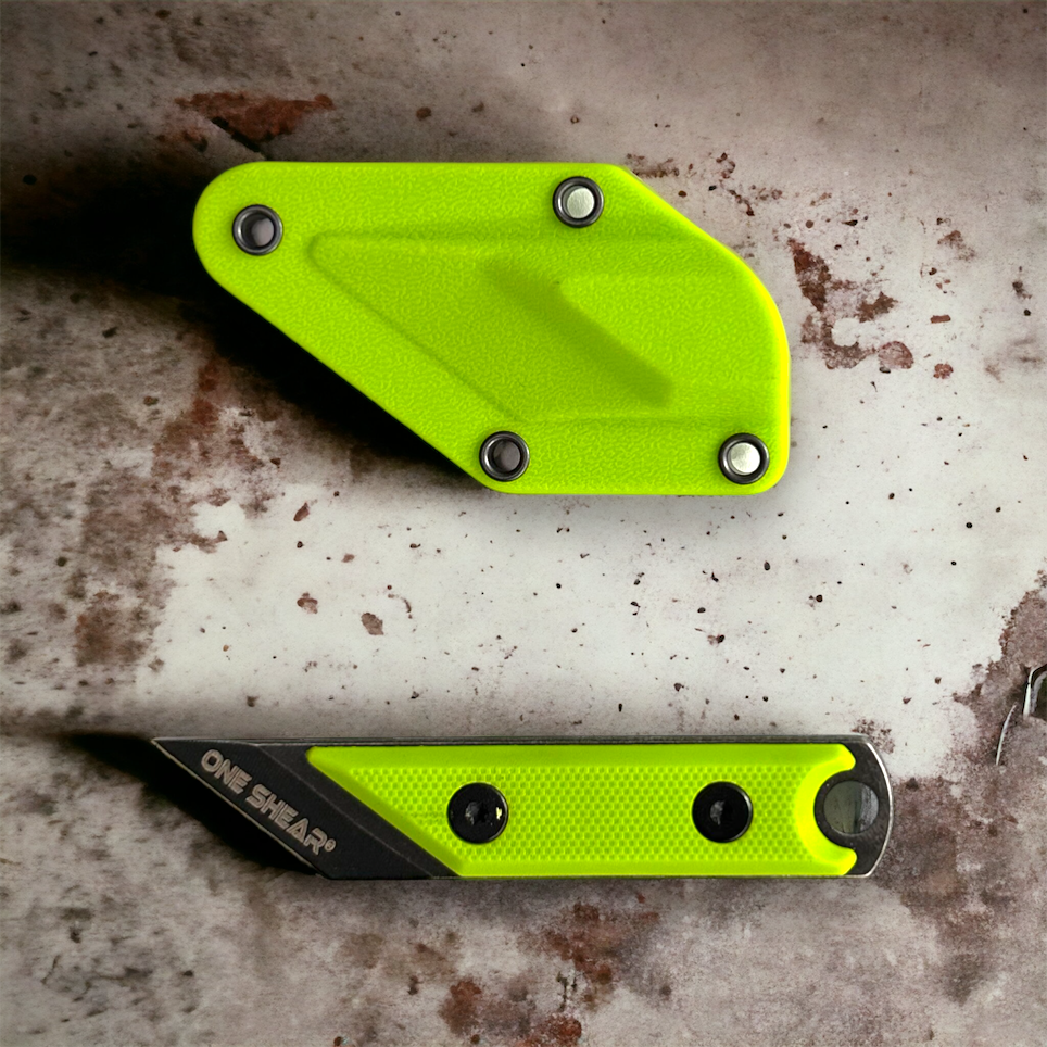 Neon Green Lightweight EDC neck Knife Kiridashi| ONE SHEAR®
