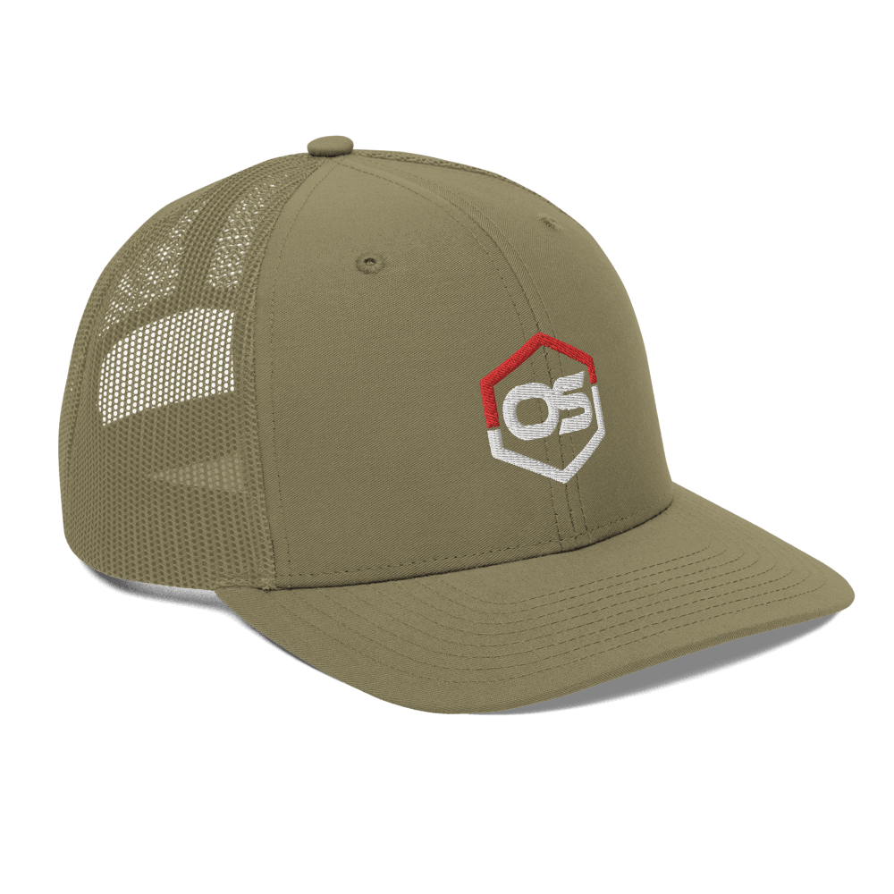 ONE SHEAR Logo Richardson Trucker SnapBack Mesh Hat - ONE SHEAR